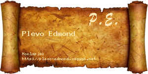 Plevo Edmond névjegykártya